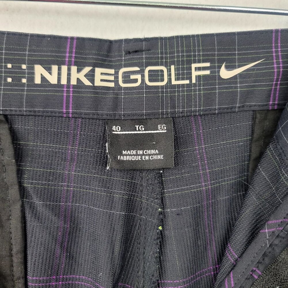 Nike Golf Mens Plaid Shorts Purple Gray Checkered Performance Fit Size 40 - Picture 3 of 12